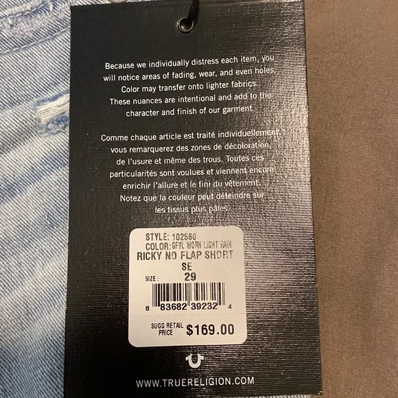 Men True Religion Jean Shorts